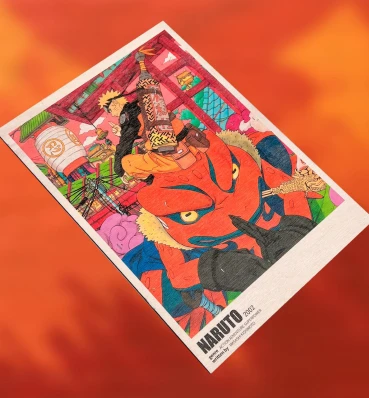 Деревянный постер №4 ⦁ Наруто и Гамакичи ⦁ Плакат ⦁ Подарки и сувениры в стиле аниме Naruto