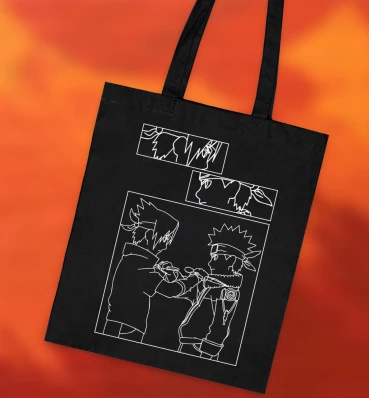 Шопер №3 • Саске та Наруто • Мерч Naruto • Дизайнерська еко-сумка з принтом з аніме Наруто
