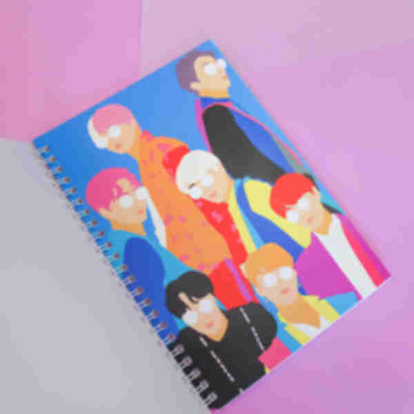 Блокнот • БТС ⦁ Скетчбук в м'якій палітурці ⦁ Подарунок для фанатів K-POP та корейської групи BTS