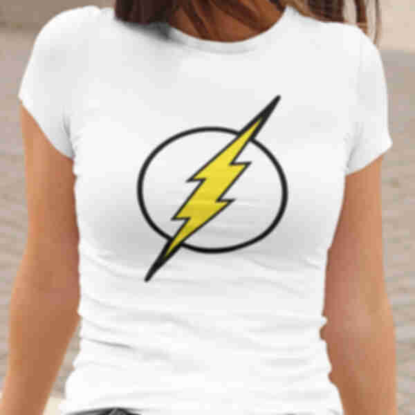 Футболка №11 • Логотип Флеша • Flash • DC, біла