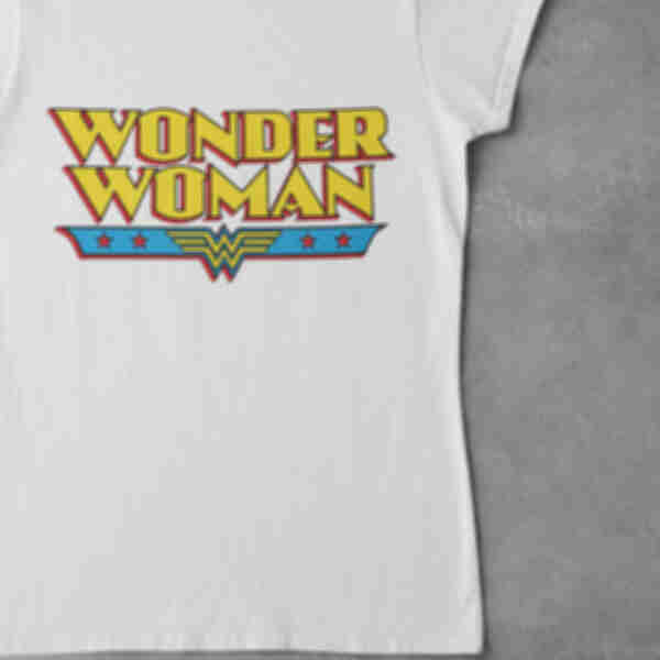 Футболка №22 • Напис Чудо-жінка • Wonder Woman • DC, біла