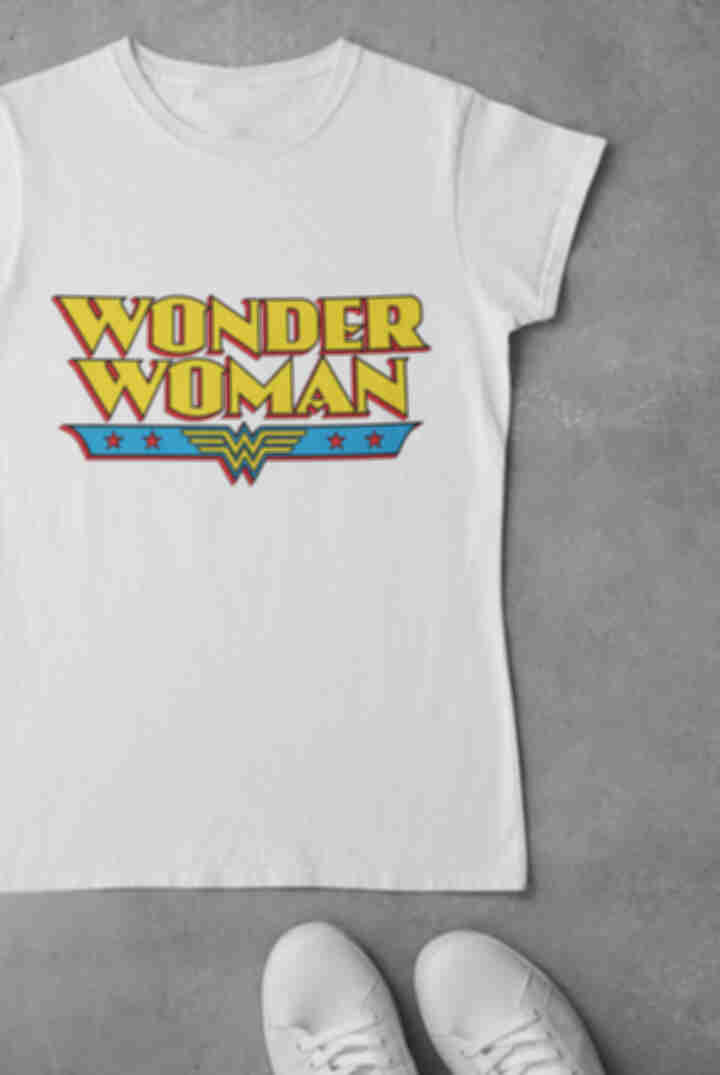 Футболка №22 • Напис Чудо-жінка • Wonder Woman • DC, білаФото №4