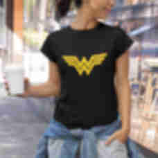 Футболка №24 • Логотип Чудо-жінки • Wonder Woman • DC, чорна