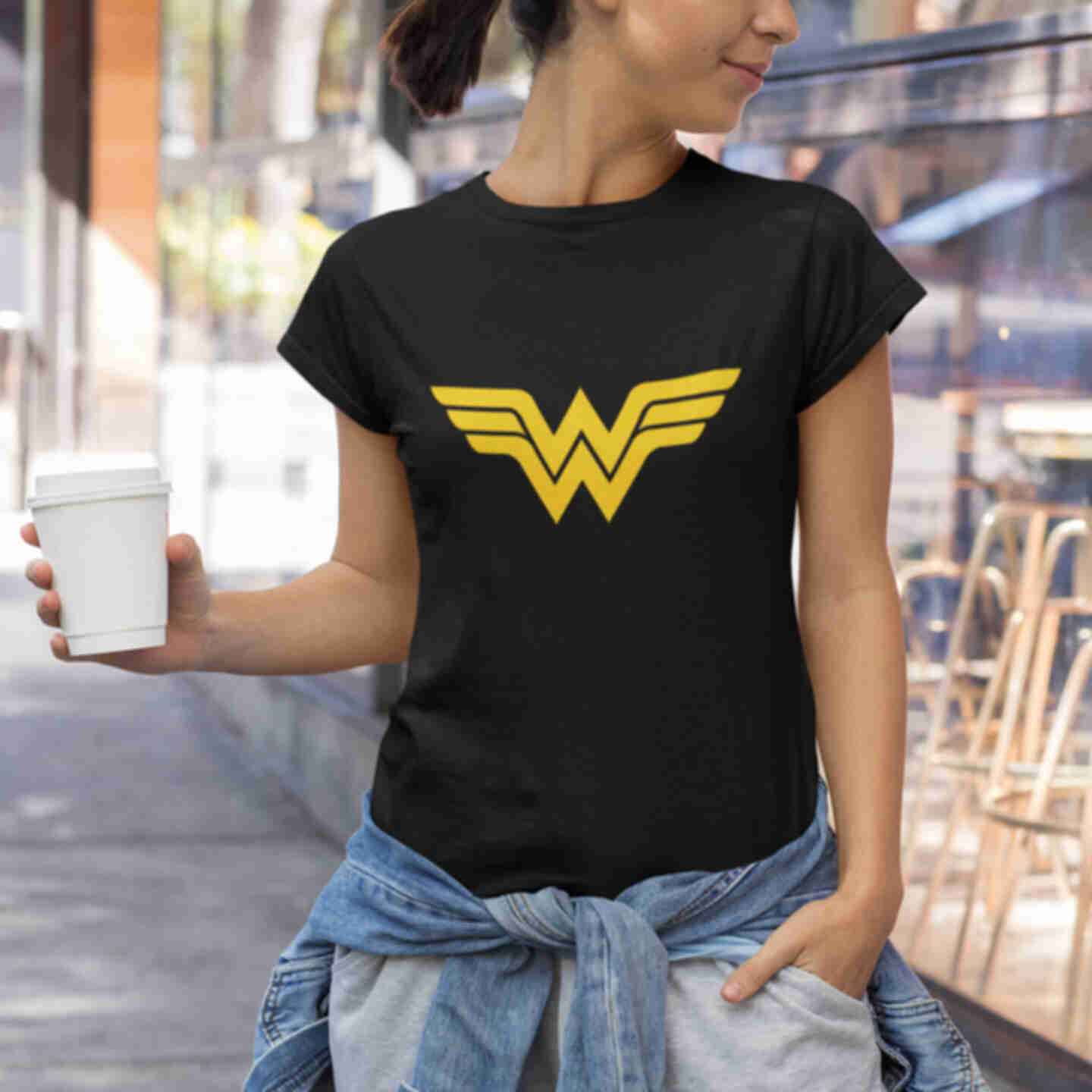 Футболка №24 • Логотип Чудо-жінки • Wonder Woman • DC, чорнаФото №3