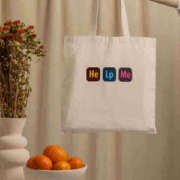 Шопер №1 • Help me • Дизайнера, художника, ілюстратора • Стильна дизайнерська еко-сумка