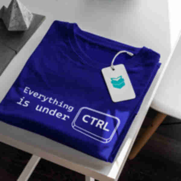 Футболка для дизайнера, розробника або айтішника «Under Ctrl» • Мерч на подарунок на День Програміста та Дизайнера, блакитна