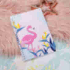 Стильний скетчбук з фламінго ⦁ Подарунок для улюбленої подруги ⦁ Милий блокнот для записів