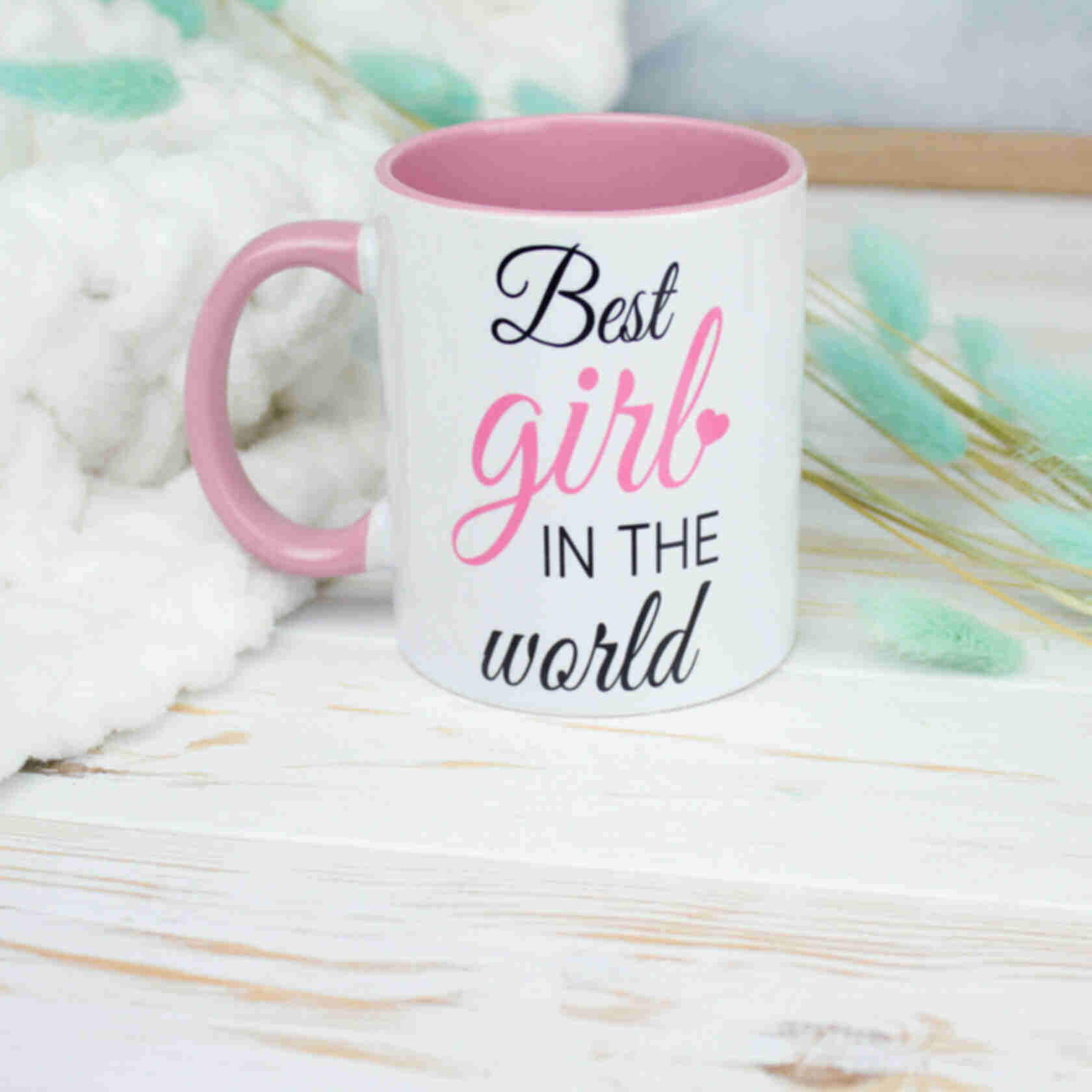 Чашка «Best girl in the world ❤» ⦁ Кухоль для коханої, найкращої дівчини, дівчинки. Подарунок жінці, сестрі.Фото №3