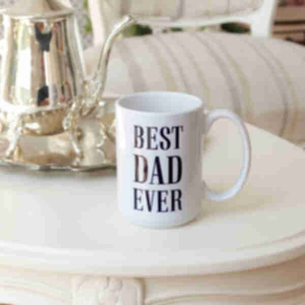 Чашка «Best dad ever» ⦁ Кружка на подарунок улюбленому татові. Велика чашка для тата