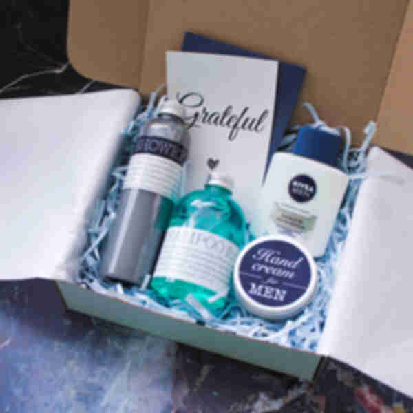 SPA-box for man «Indigo» ⦁ Подарунковий набір доглядової косметики для чоловіків