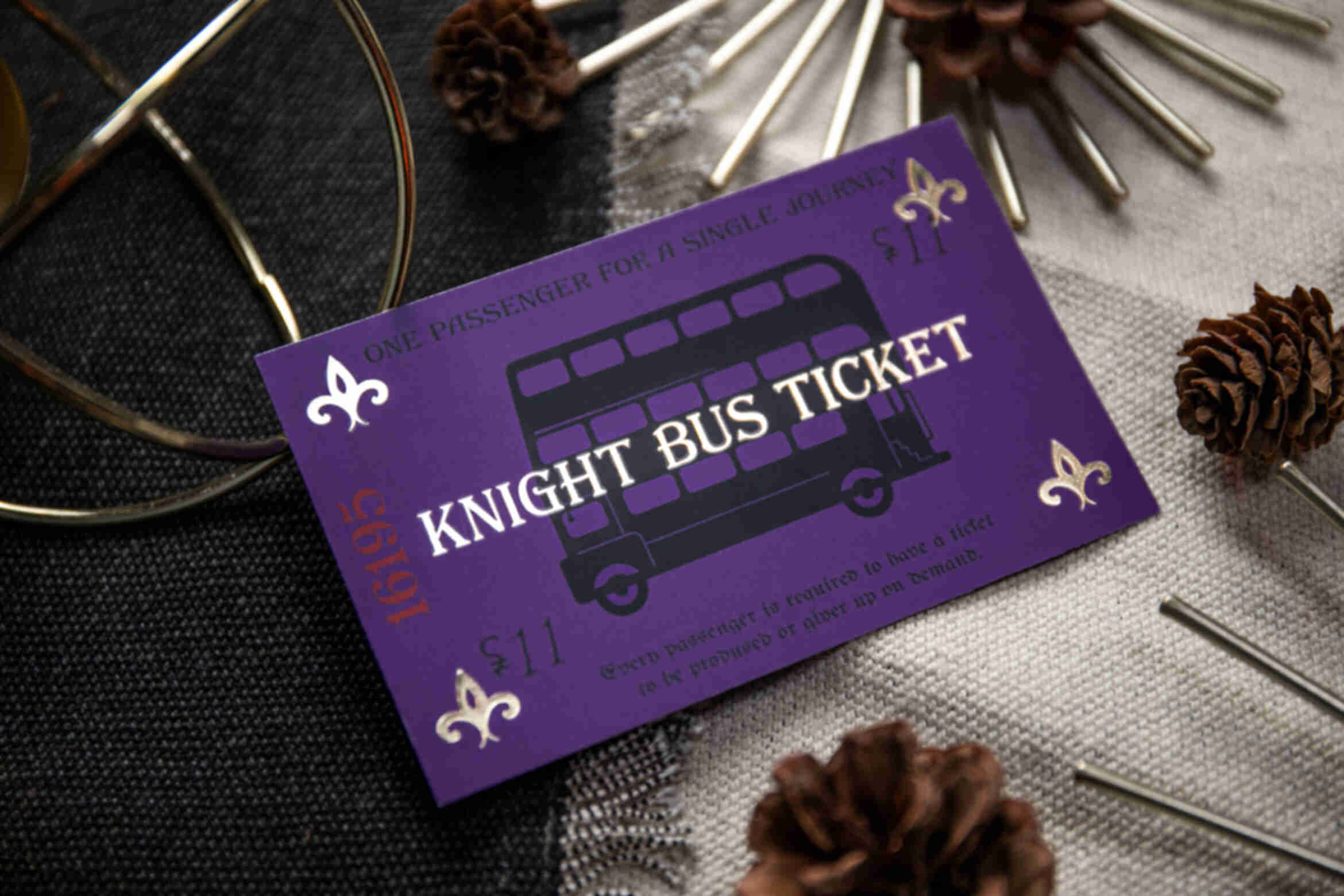Билет на автобус «Ночной рыцарь» ⚡️ Гарри Поттер Hufflepuff. Фото №5