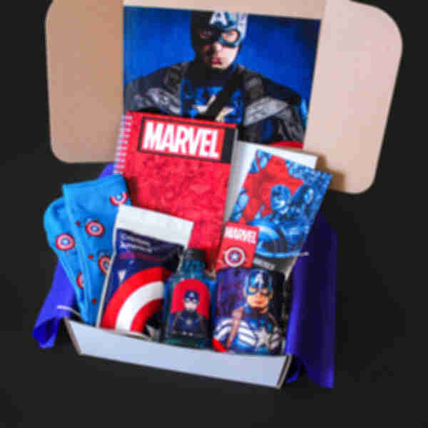 Бокс Капітан Америка ⦁ middle ⦁ Captain America ⦁ Marvel ⦁ Подарунок фанату Марвел