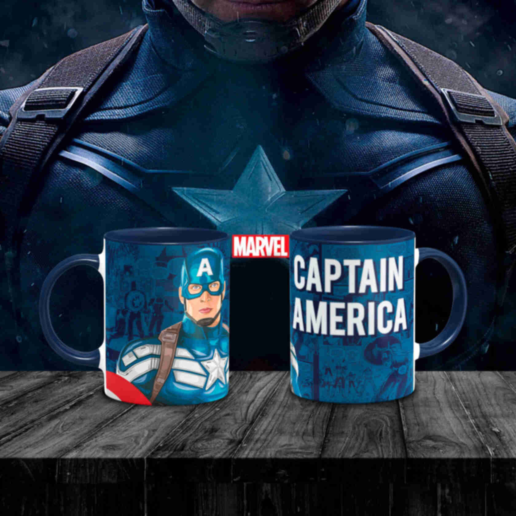 Чашка Капітан Америка ⦁ Горнятко Captain America ⦁ Подарок фанату Марвел ⦁ MarvelФото №1