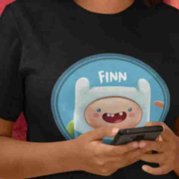 Футболка №12 • Finn • Adventure Time, чорна