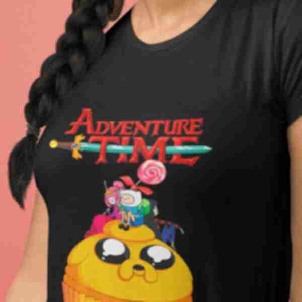 Футболка №15 • Джейк кексик • Adventure Time, чорна