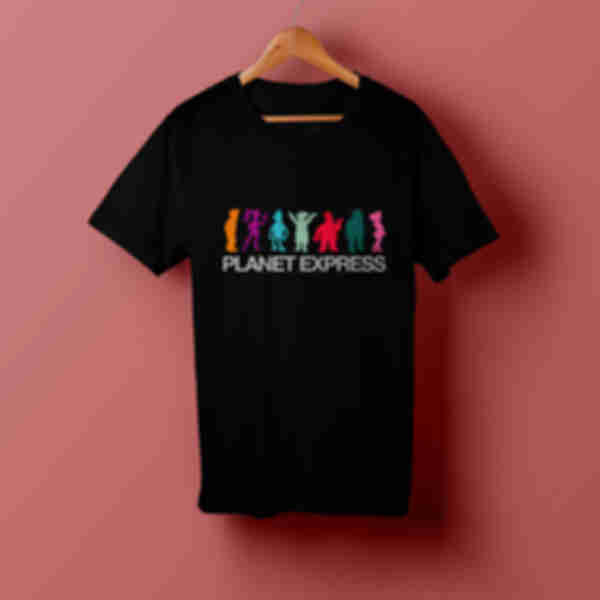 Футболка №8 • Planet Express герої • Футурама, чорна