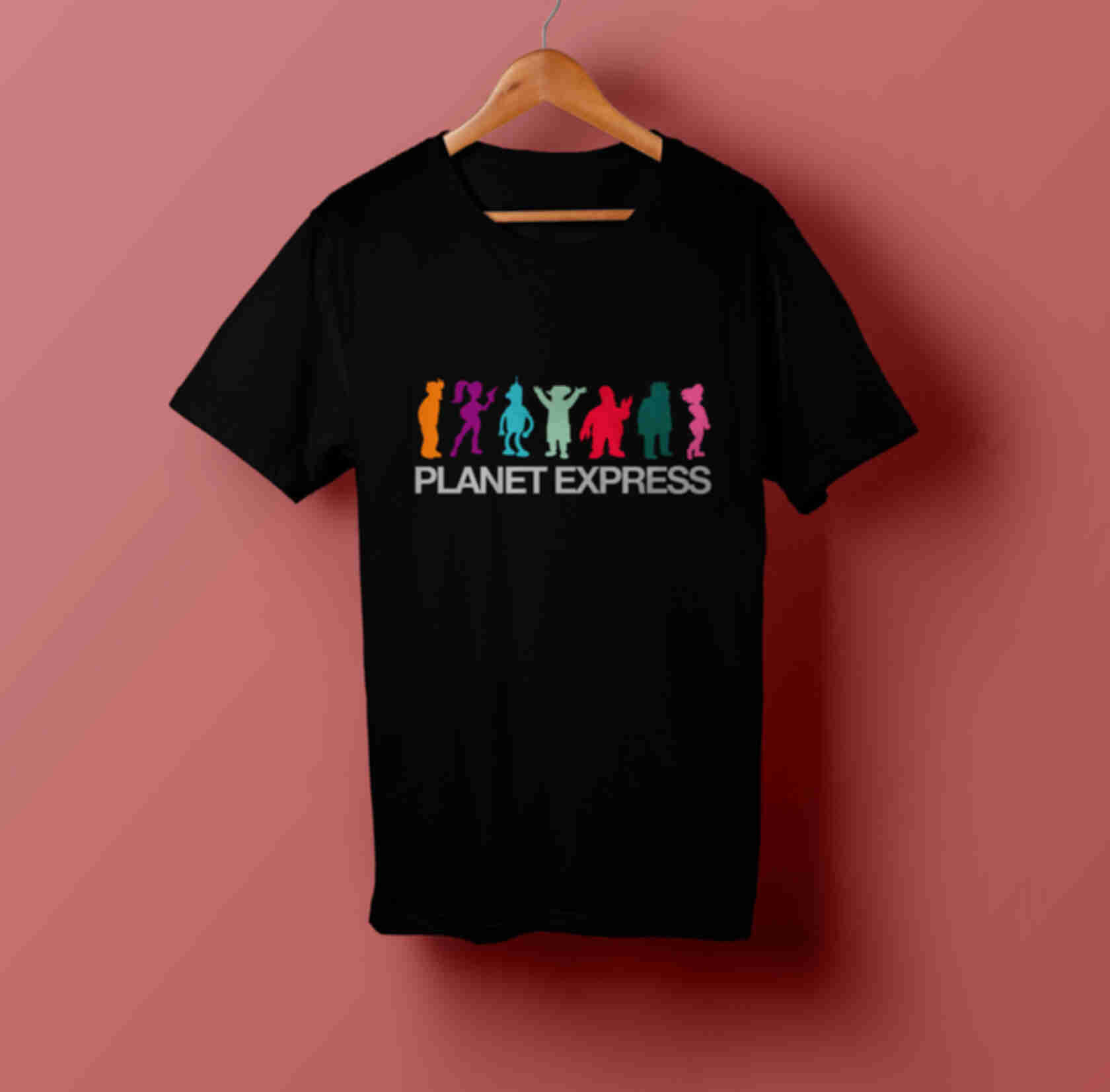 Футболка №8 • Planet Express герої • Футурама, чорнаФото №1