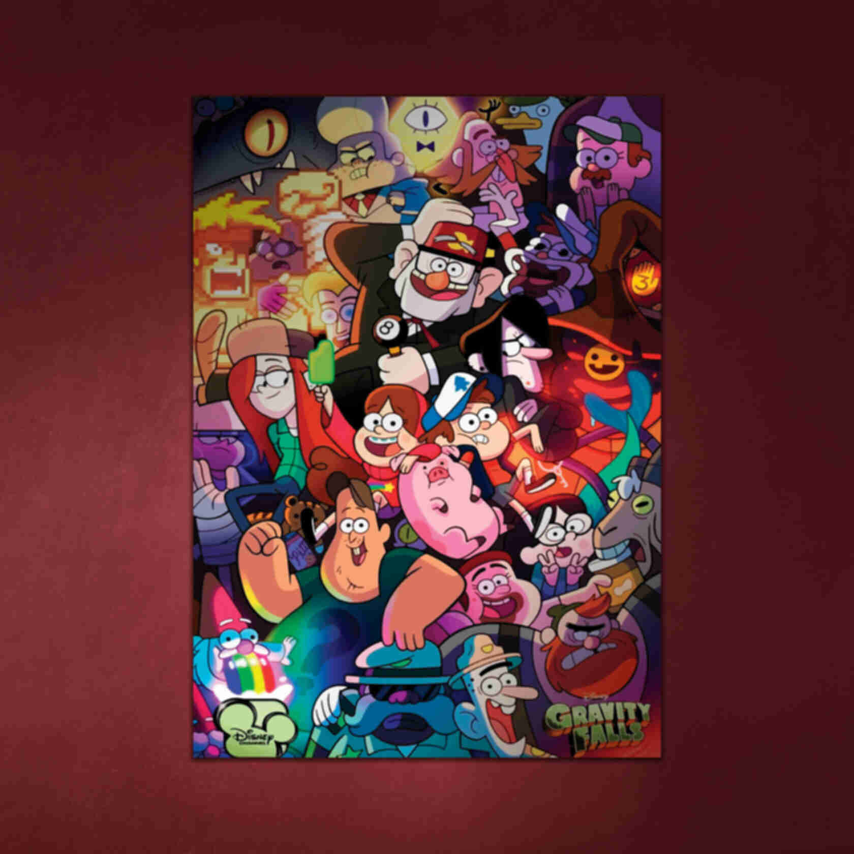 Паперовий постер • З усіма персонажами • Плакат Гравіті Фолз • Подарунок Gravity FallsФото №9