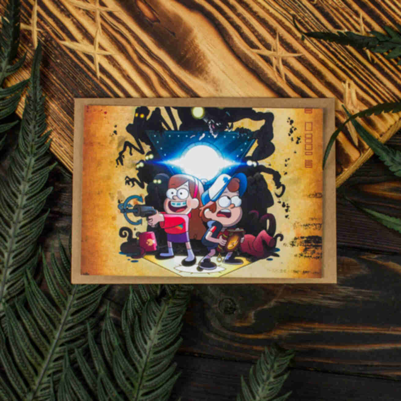 Листівка з Діппером та Мейбл • Сувеніри в стилі Гравіті Фолз • Подарунок Gravity FallsФото №39