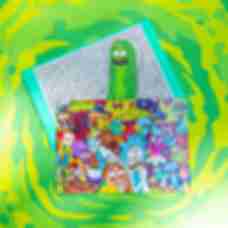 Листівка з персонажами в конверті з огірочком Ріком • Рік і Морті • Подарунки Rick and Morty