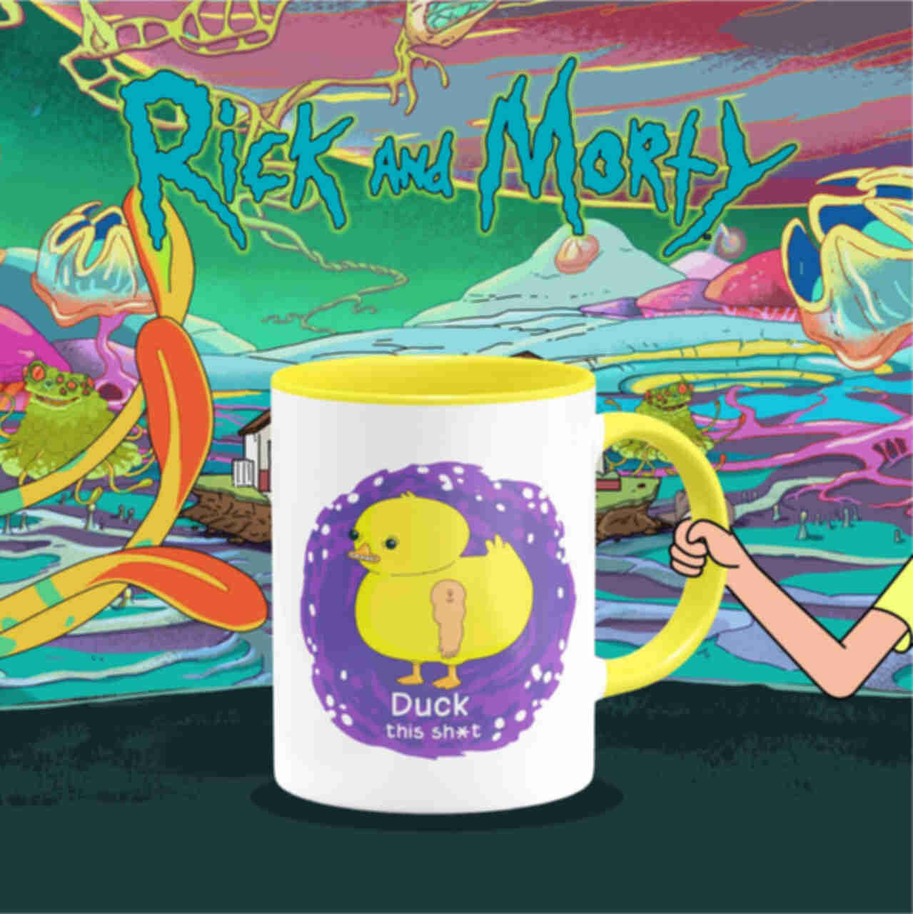 Чашка №3 • Duck • Кружка Рік і Морті • Горнятко з жовтою качкою • Подарунки Rick and MortyФото №34