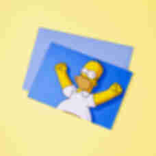 Листівка «Woohoo!» з Гомером • Подарунок для фаната мультсеріалу Сімпсони • The Simpsons