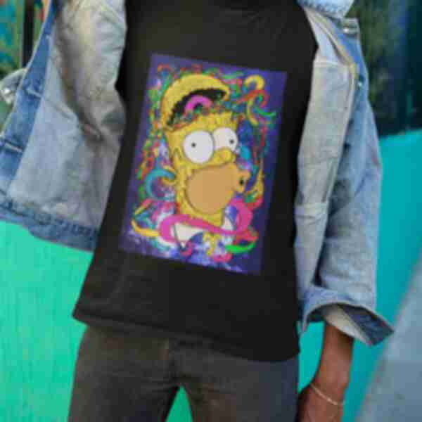 Футболка №14 • Homer Simpson poster • The Simpsons, чорна