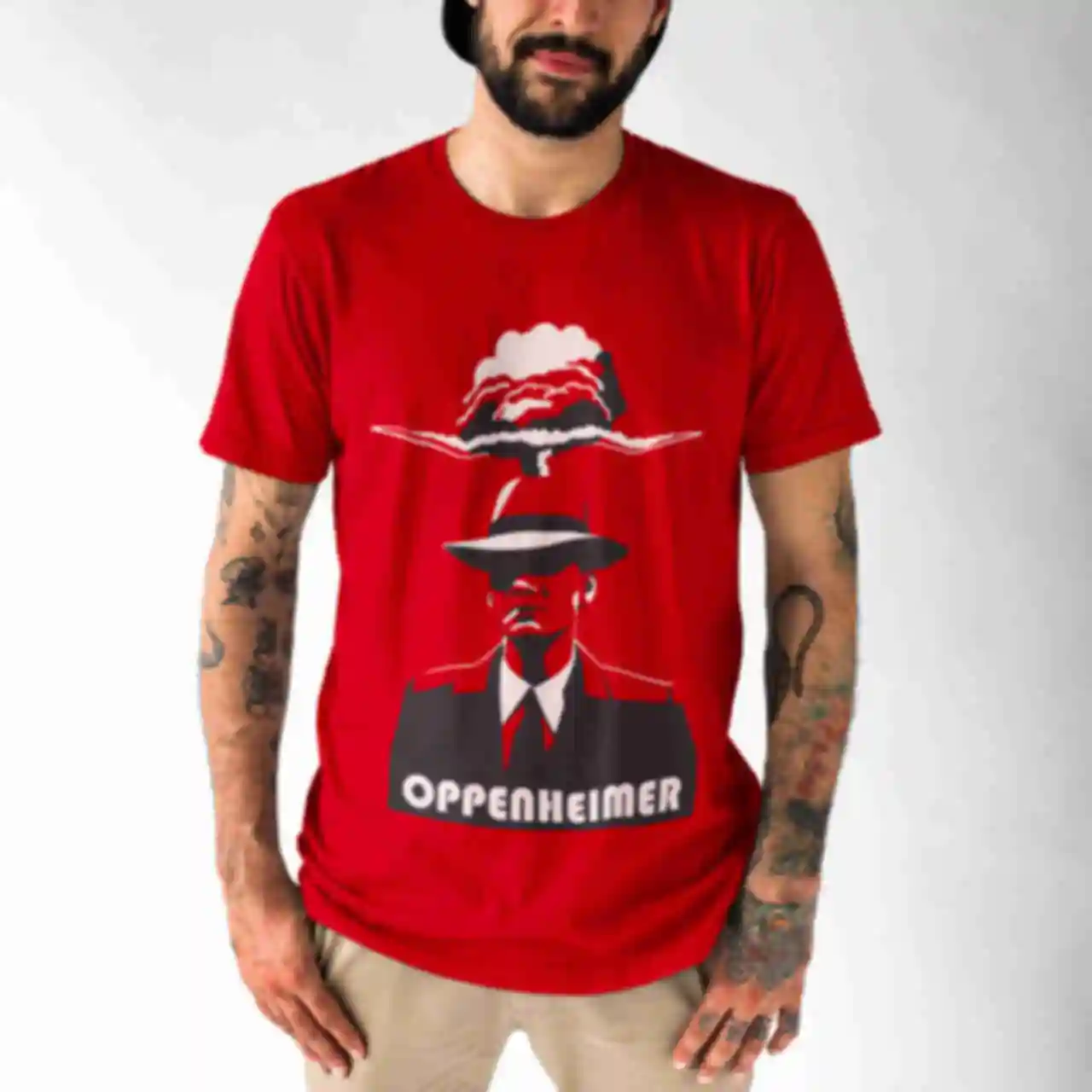 Футболка №4 • Oppenheimer ⦁ Мерч Оппенгеймер ⦁ Одежда в стиле фильма с Киллианом Мёрфи. Фото №1