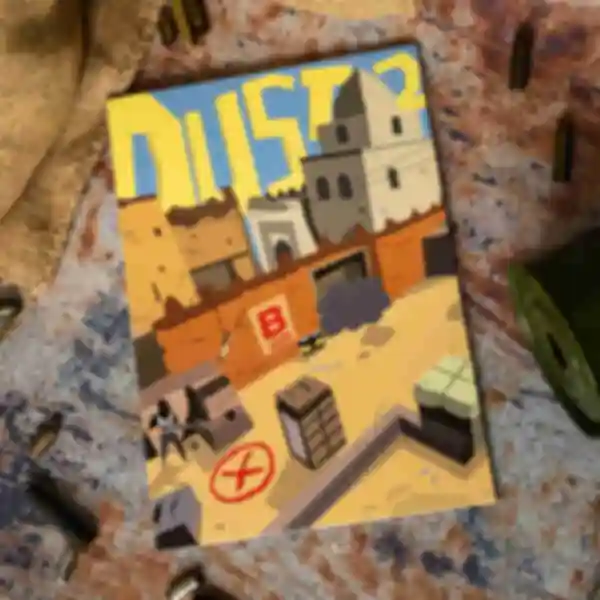 Деревянный постер • Dust2 • Плакат с легендарным моментом по игре Counter-Strike • Подарок для геймера