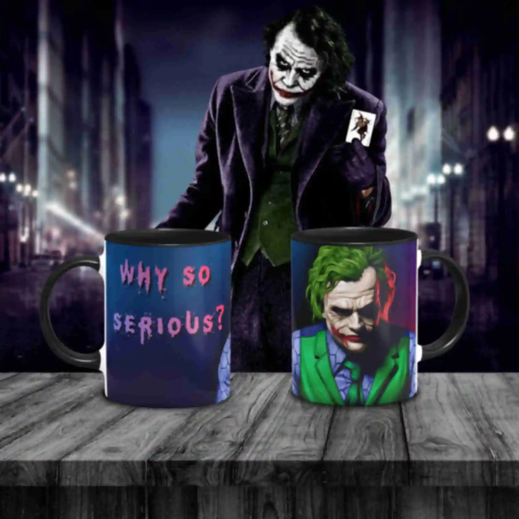 Чашка з Джокером ⦁ Why serious? ⦁ Joker ⦁ Горнятко в стилі всесвіту DC ⦁ Подарунки ДСФото №28