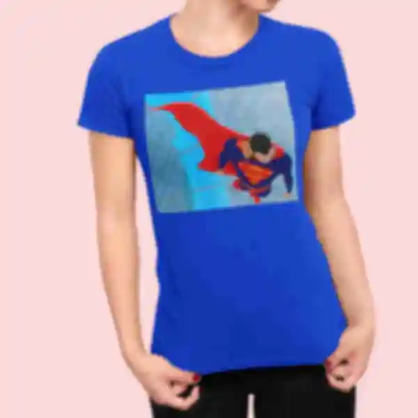 Футболка №16 • Супермен в полете • Superman • Мерч • Одежда с супергероями в стиле DC