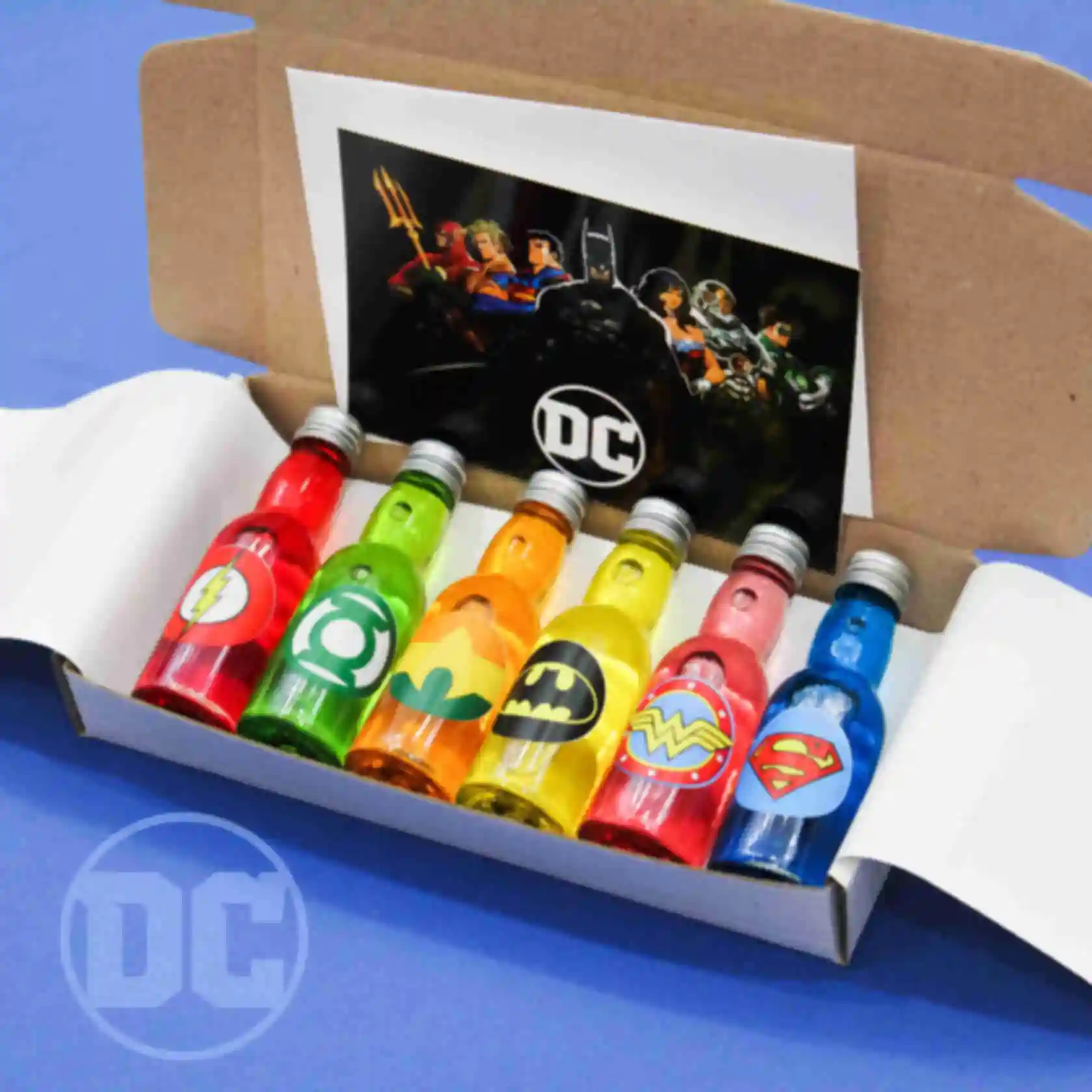 Сиропи в стилі супергероїв DC ⦁ mini box ⦁ Подарунок фанату ДС АРХИВ