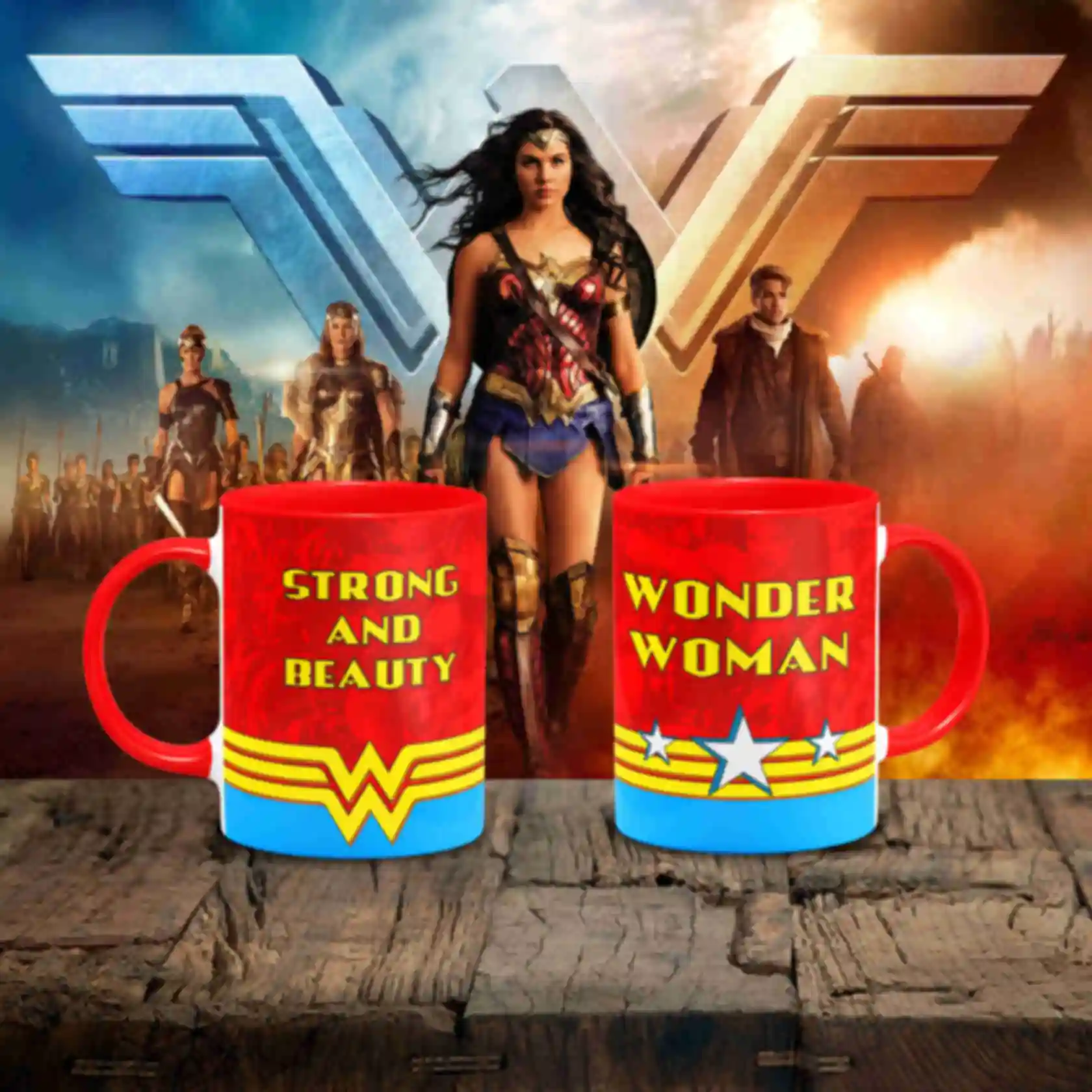Чашка с Чудо-женщиной ⦁ Wonder Woman ⦁ Кружка с супергероем вселенной DC. Фото №1