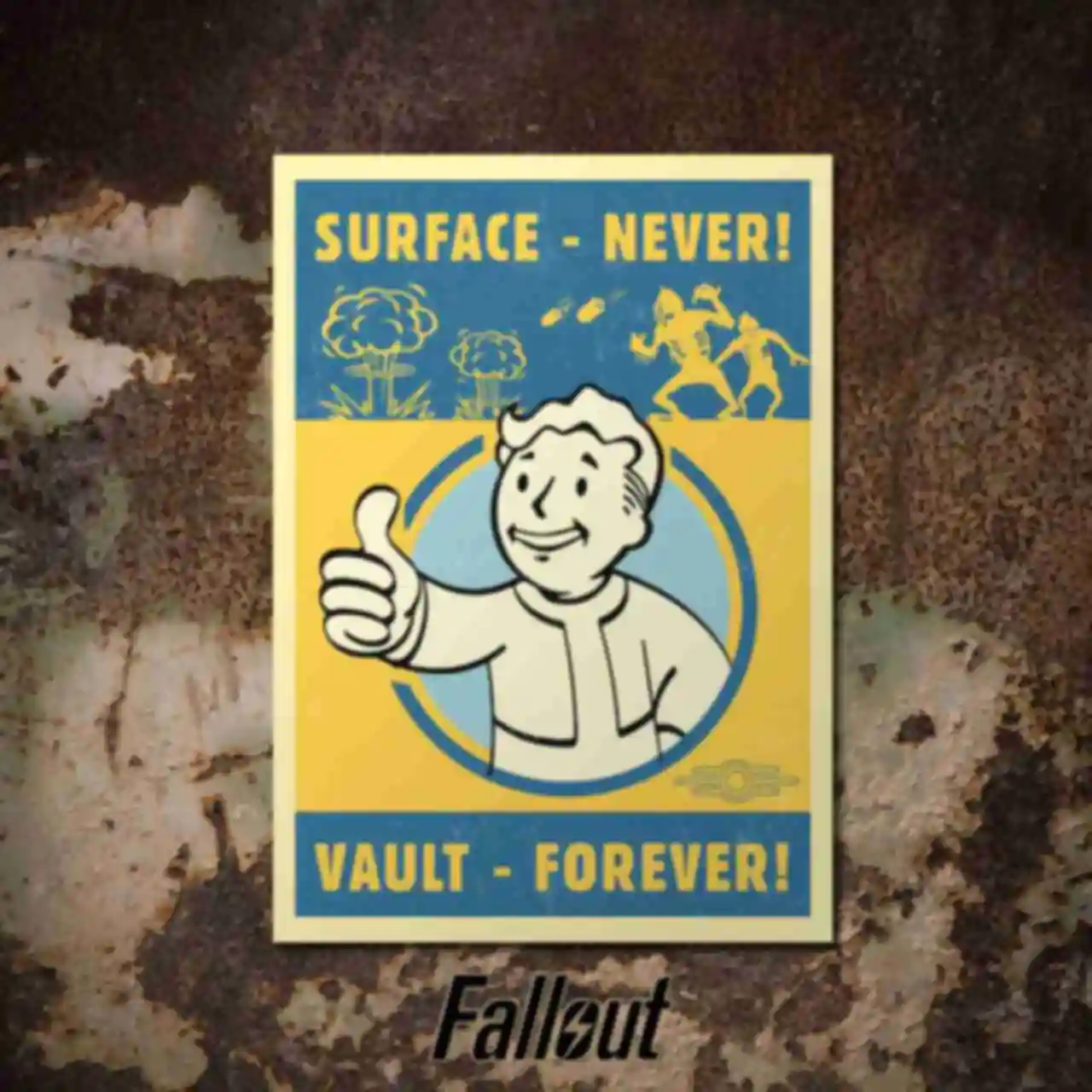 Бумажный постер Vault Forever • Плакат с Vault Boy в стиле Фаллаут • Подарок для геймера и фаната игры Fallout