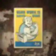 Бумажный постер Hard Happy Work • Плакат с Vault Boy в стиле Фаллаут • Подарок для геймера и фаната игры Fallout