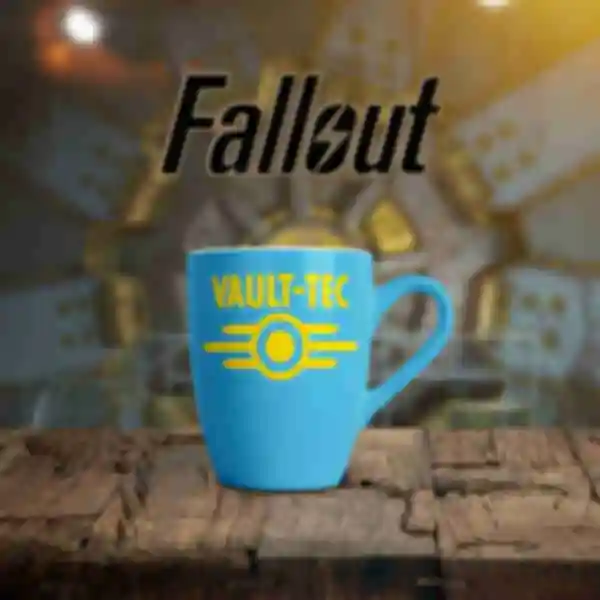 Чашка жителей убежища, с надписью Vault-Tec • Фаллаут • Кружка Fallout • Подарок для геймера