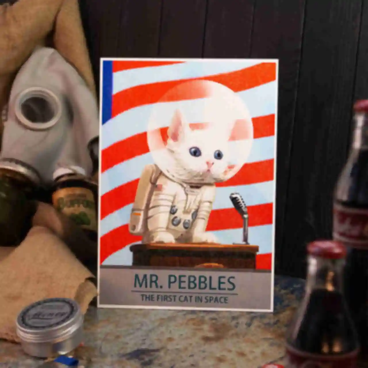 Дерев'яний постер Фолаут • Mr. Pebbles • Плакат Fallout • Подарунок для геймера