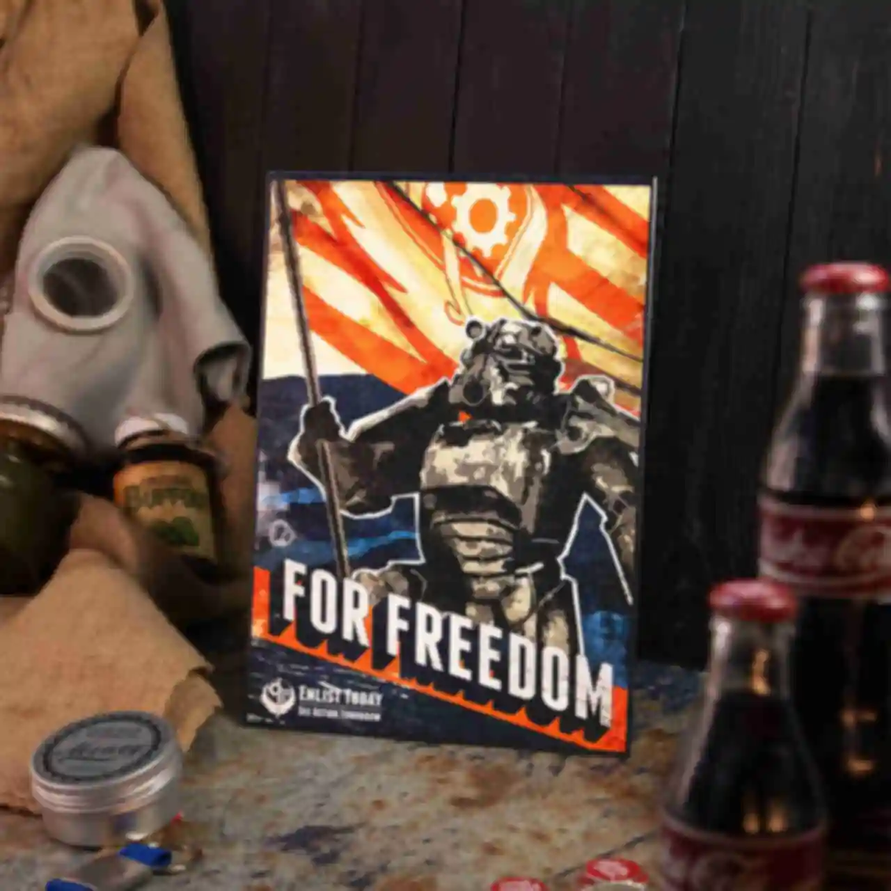 Деревянный постер Фоллаут • For freedom  • Плакат Fallout • Подарок для геймера. Фото №58