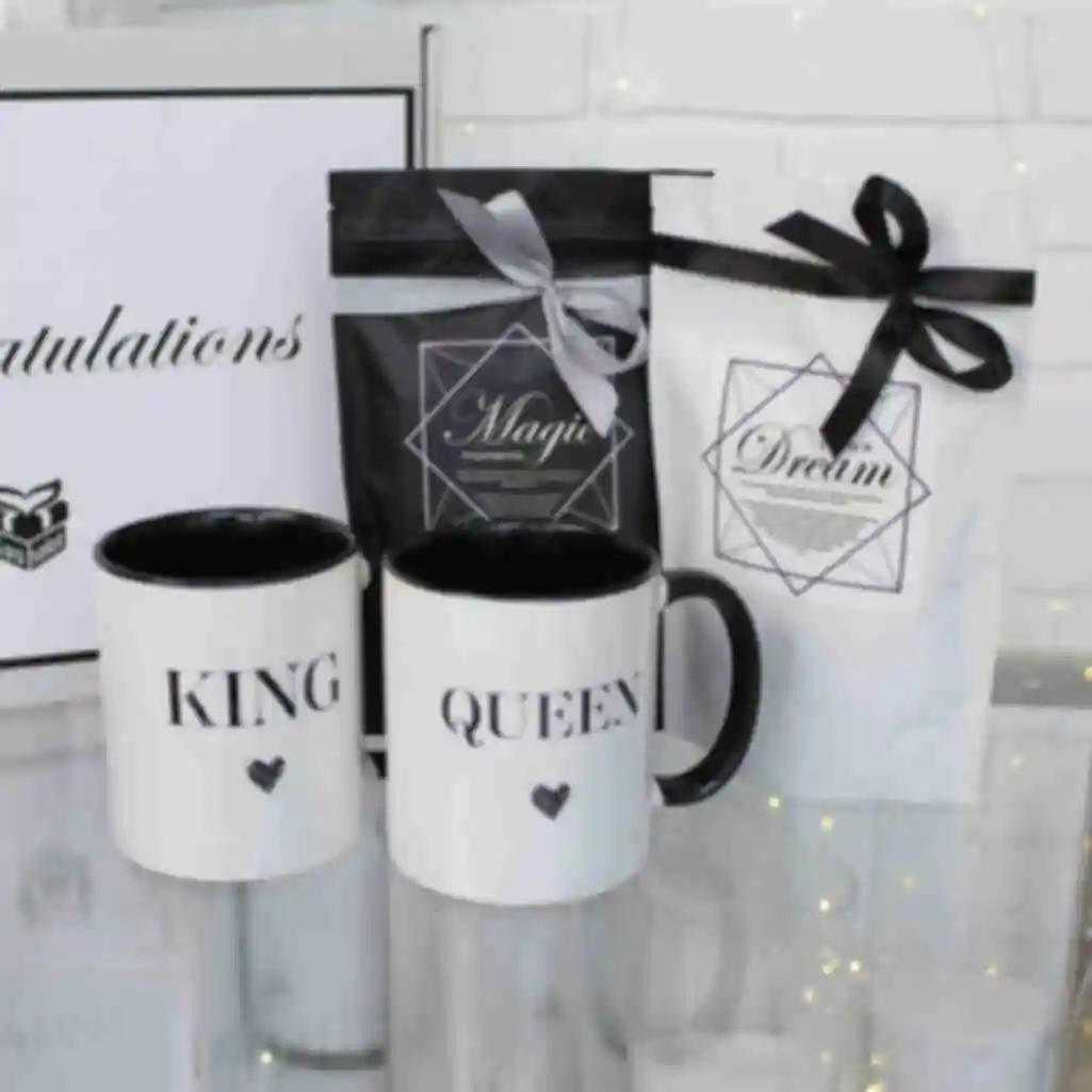 Подарочный набор ❤ «King & Queen» ⦁ Подарок любимой девушке, жене ⦁ Подарок на свадьбу молодоженам ⦁ Подарок паре на годовщину. Фото №1