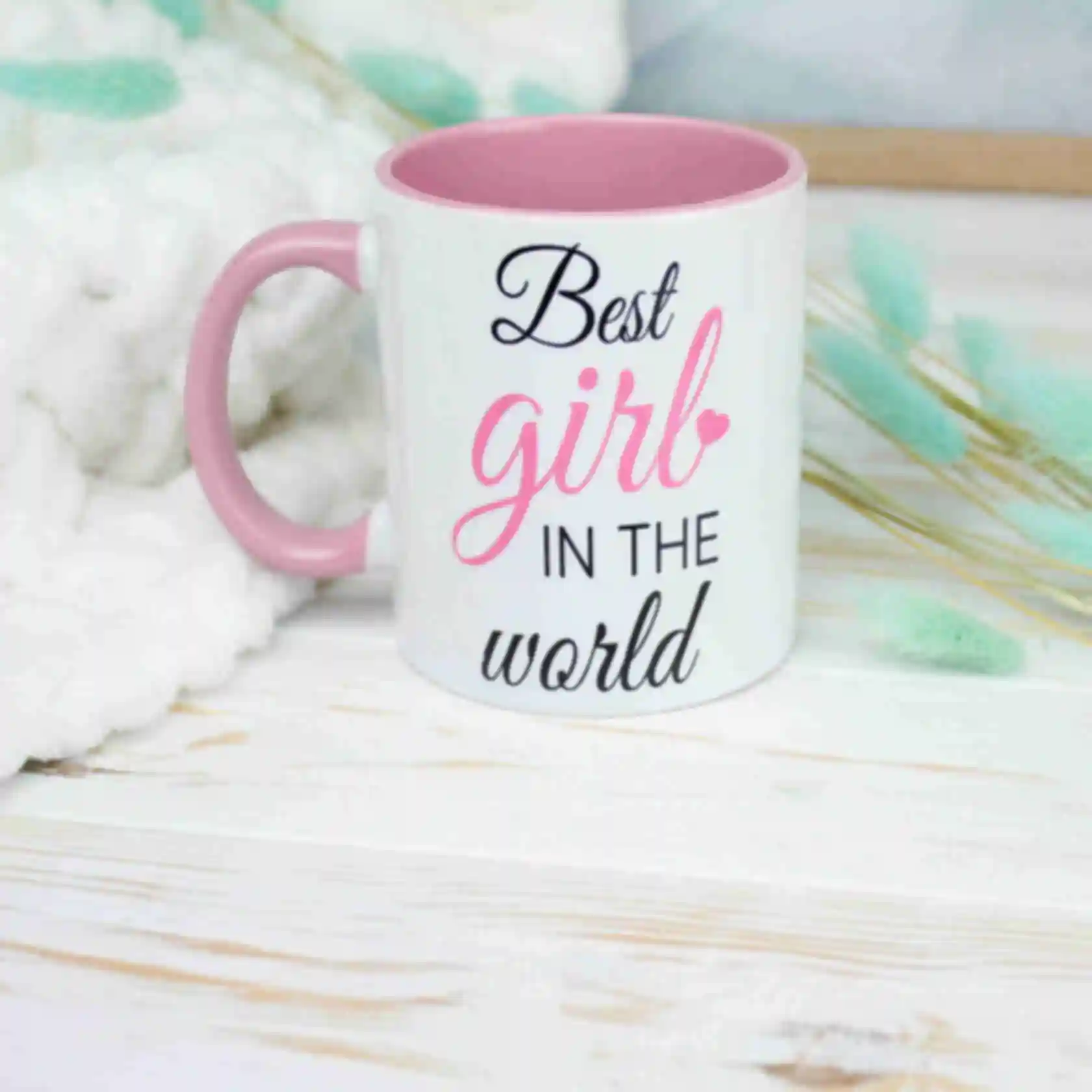 Чашка «Best girl in the world ❤» ⦁ Кружка для любимой, самой лучшей девушки, девочки. Подарок женщине, сестре.