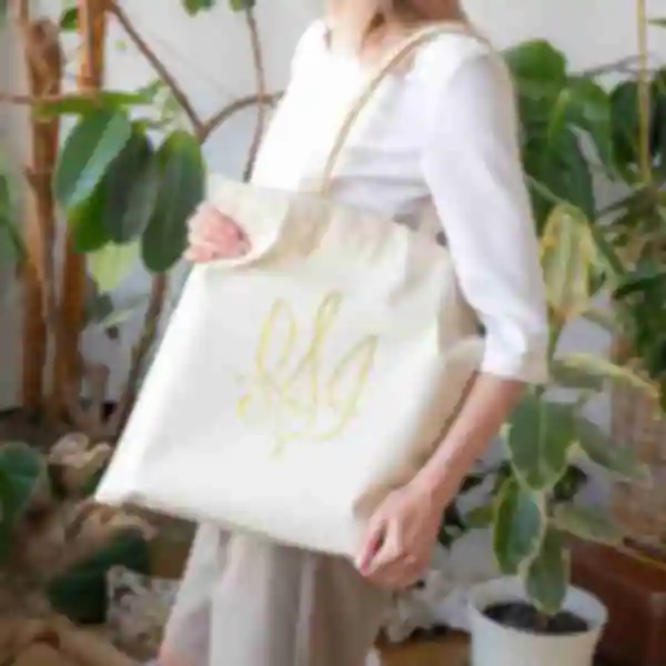 Шоппер «Герб» • Патріотична дизайнерська еко-сумка • Подарунок дівчині на 8 березня, бежевий