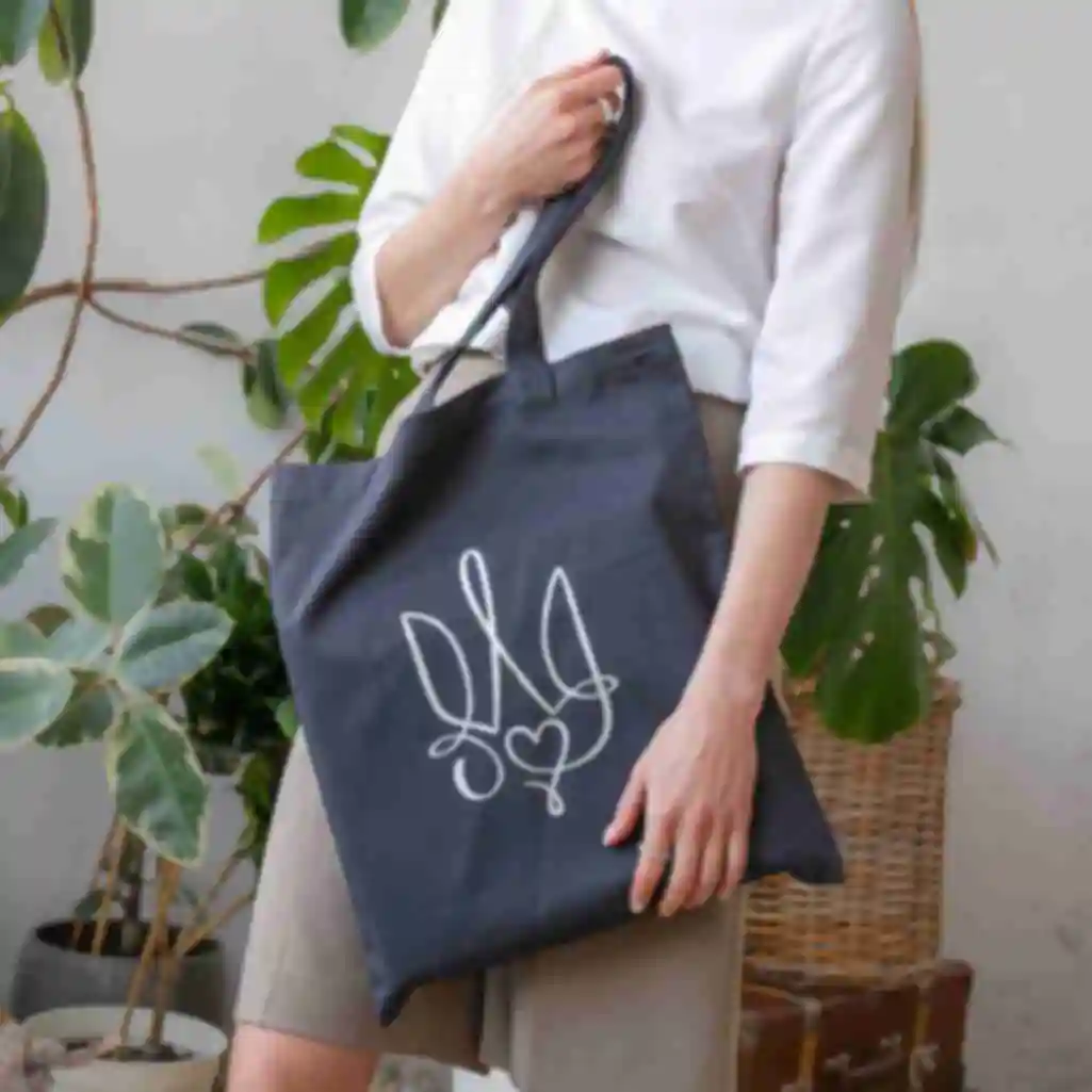 Шоппер «Герб» • Патріотична дизайнерська еко-сумка • Подарунок дівчині на 8 березня, сірийФото №2