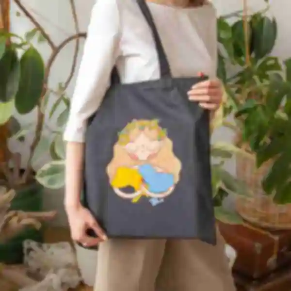 Шоппер «Українка» • Патриотическая дизайнерская эко-сумка • Подарок девушке на 8 марта , серый