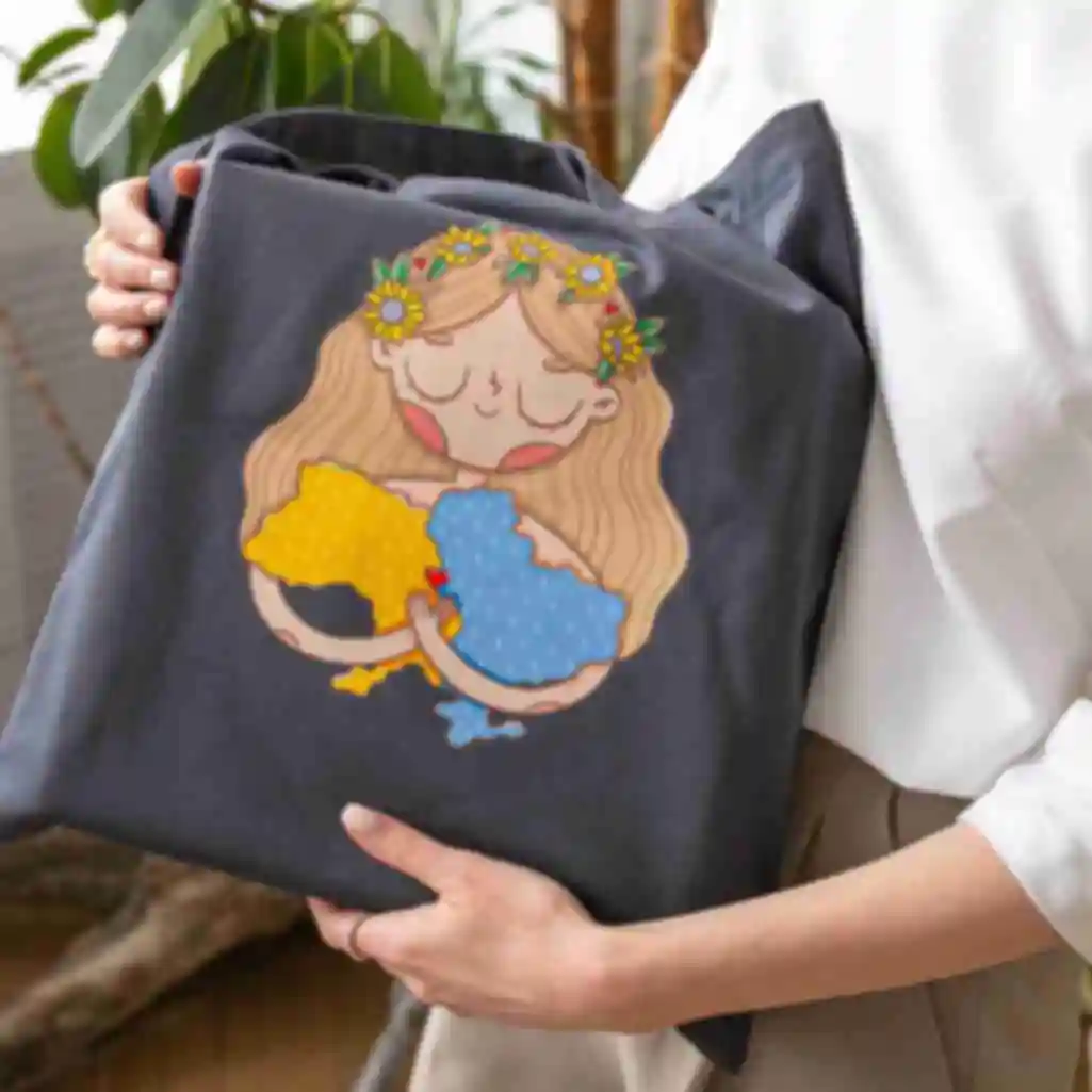 Шоппер «Українка» • Патриотическая дизайнерская эко-сумка • Подарок девушке на 8 марта . Фото №1
