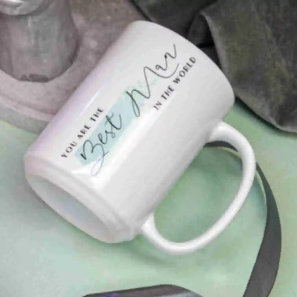 Чашка «You are the best man in the world» • Подарунок для коханого чоловіка • Дизайнерське горнятко з принтомФото №1
