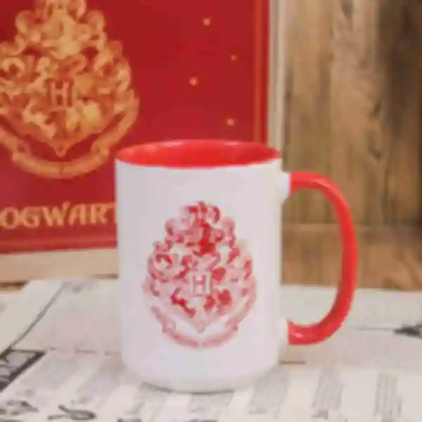Велика чашка з червоним гербом Гоґвортсу ⚡️ Горнятко Гаррі Поттер ⚡️ Harry Potter