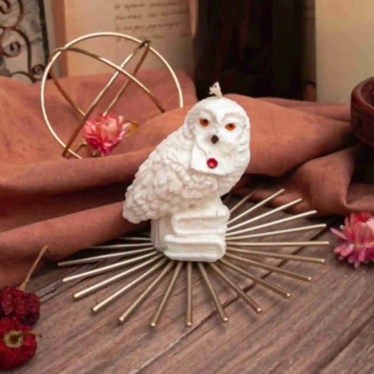 Сова Букля ⚡️ Свеча Hedwig ⚡️ Декор Гарри Поттер ⚡️ Сувениры Harry Potter. Фото №1
