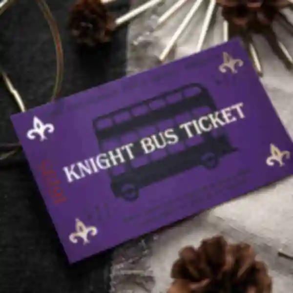 Билет на автобус «Ночной рыцарь» ⚡️ Гарри Поттер Hufflepuff