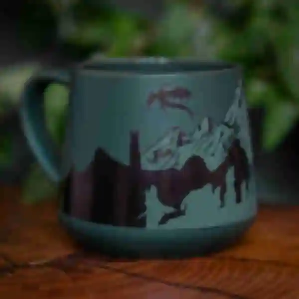 Чашка деколь «Братство кольца» зеленая ⦁ Кружка Властелин Колец ⦁  Подарок фанату Lord of the Rings