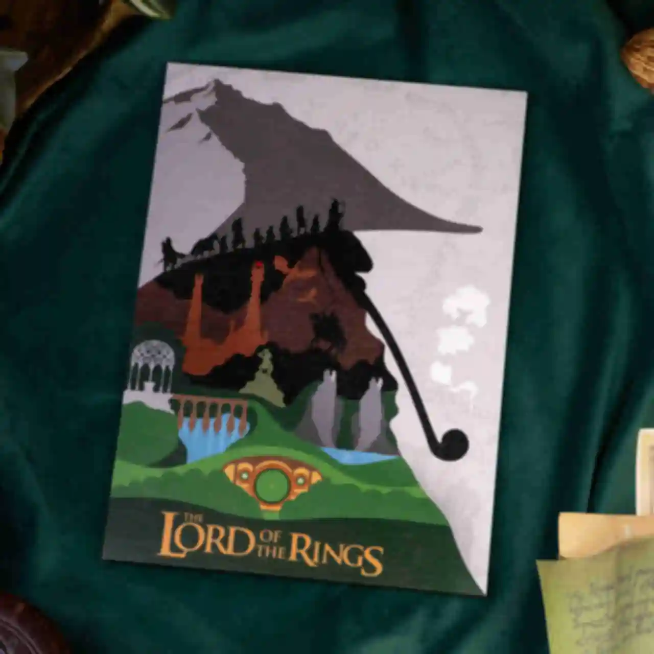 Дерев'яний постер у стилі Володаря Перснів ⦁ Плакат Lord of the Rings ⦁ Подарунок фанату фільму та книгиФото №2
